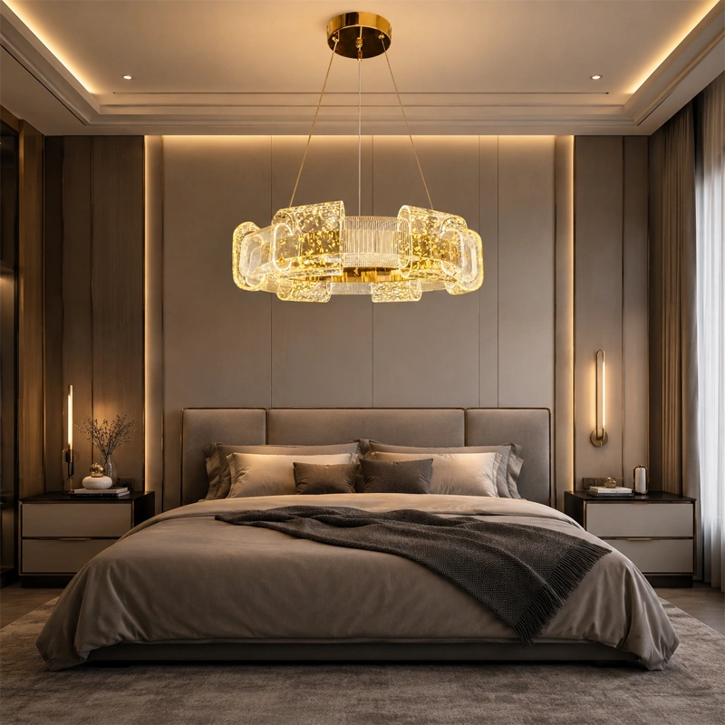 Amber Shimmer LED Bedroom Chandelier image 2