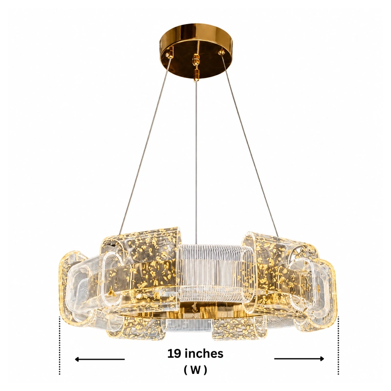 Amber Shimmer LED Bedroom Chandelier image 3