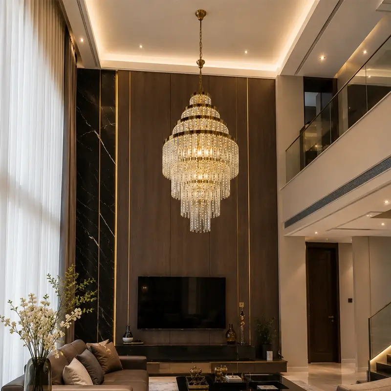 Crystal Rainfall Double Height Chandelier image 2