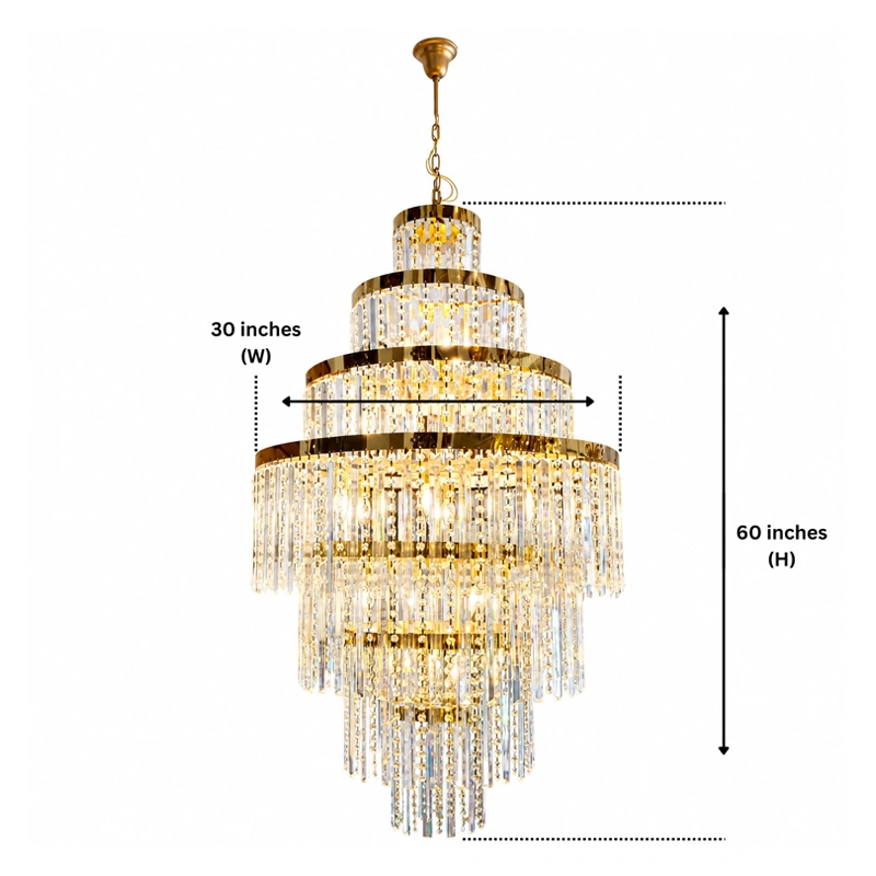 Crystal Rainfall Double Height Chandelier image 3
