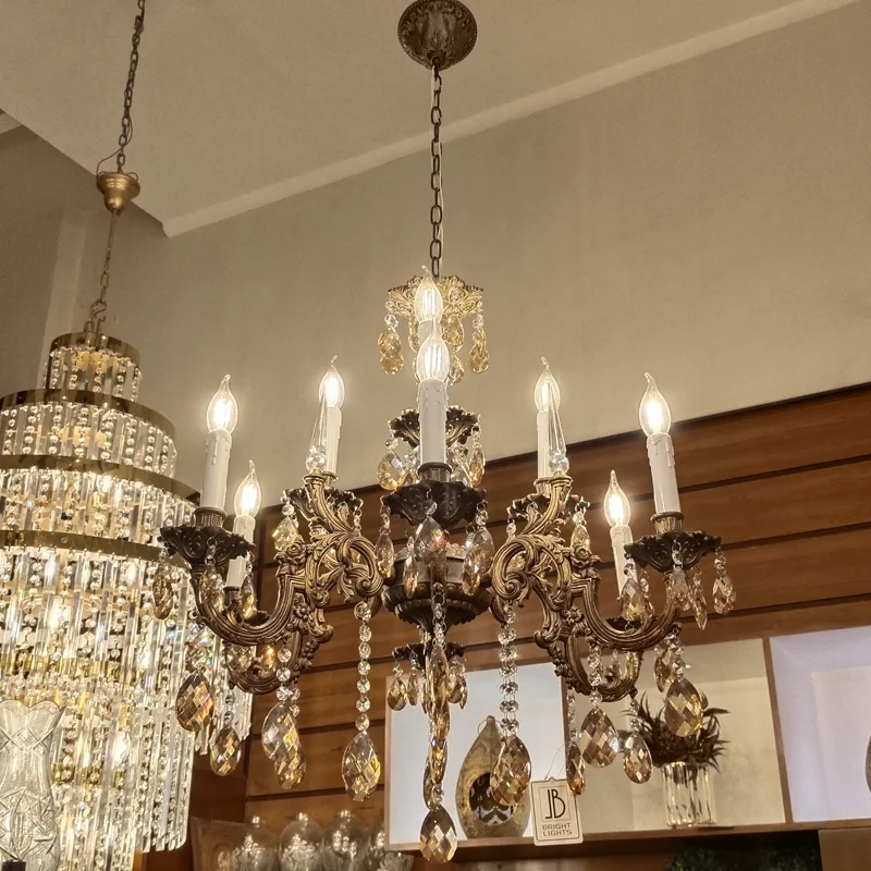 Die-cast Chandelier Copper Finish 9lt view 4