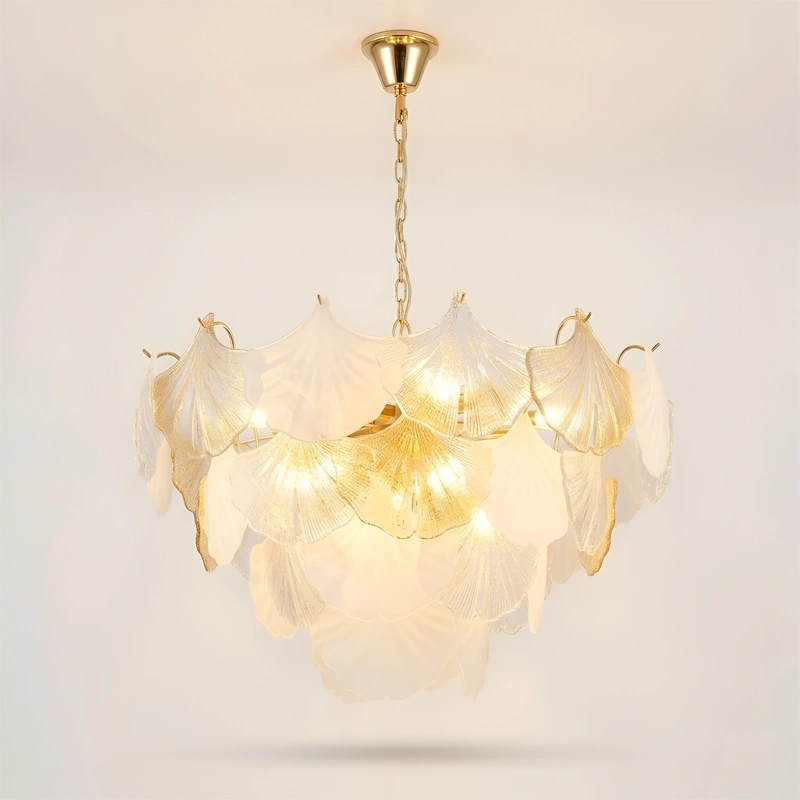Glass Oyster Leaf Chandelier image 3