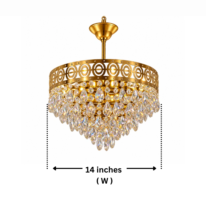 Gold Crystal Chandelier 6-lt view 3