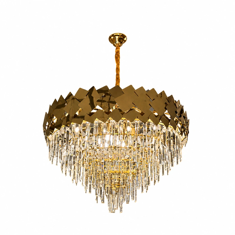 Golden Mosaic Crystal Chandelier image 4