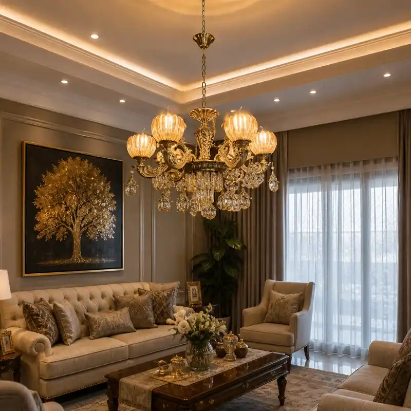 Imperial Gold Crystal Chandelier