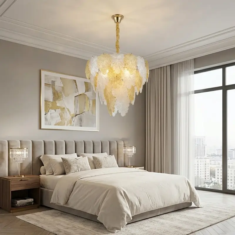 LumiLeaf Glass Chandelier