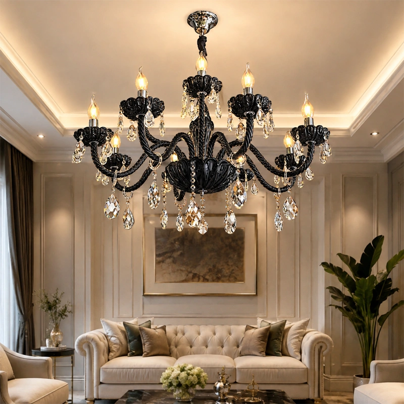 Luxury Black Crystal Chandelier view 4