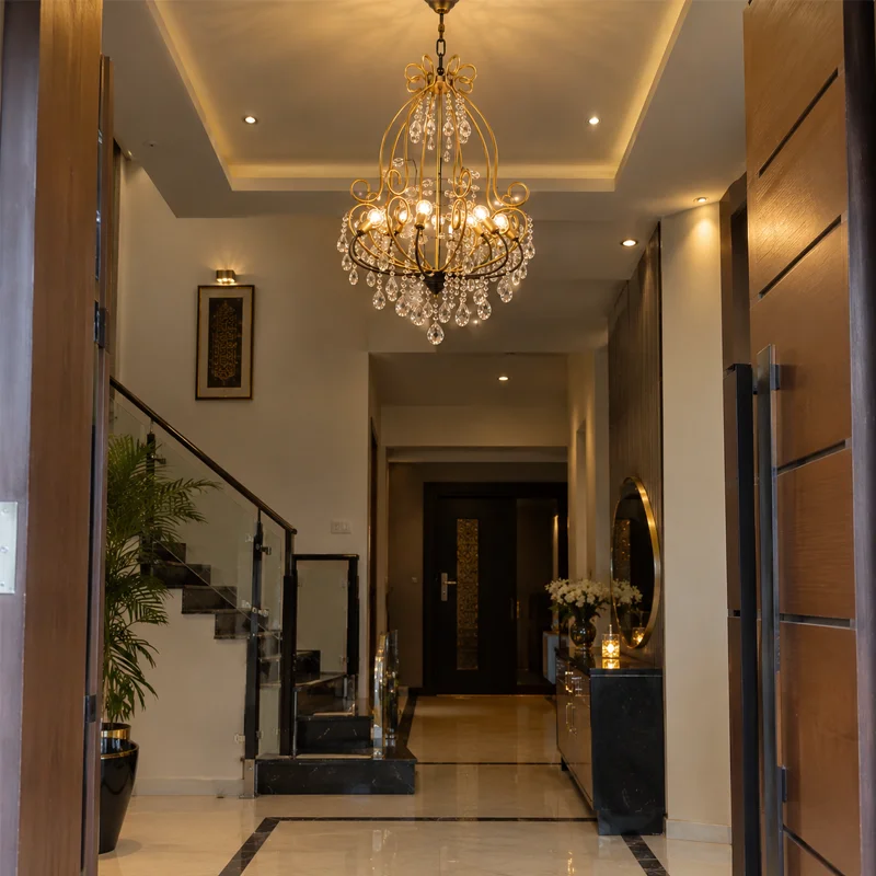Majestic Gold Crystal Chandelier view 3