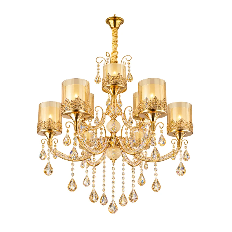 Majestic Versailles Gold Glass Shade Chandelier view 2