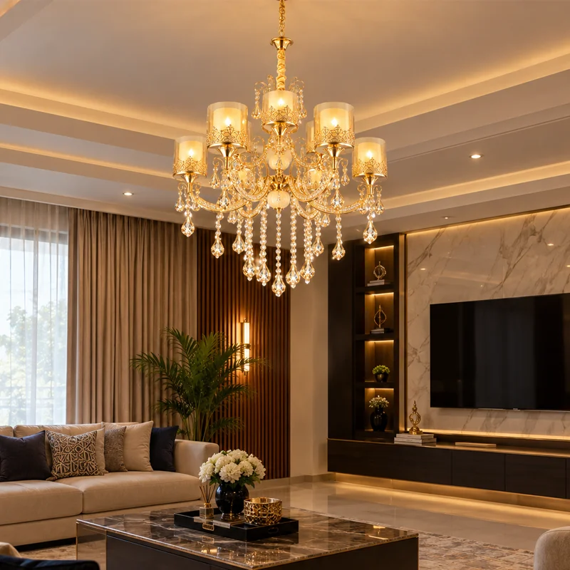 Majestic Versailles Gold Glass Shade Chandelier view 3