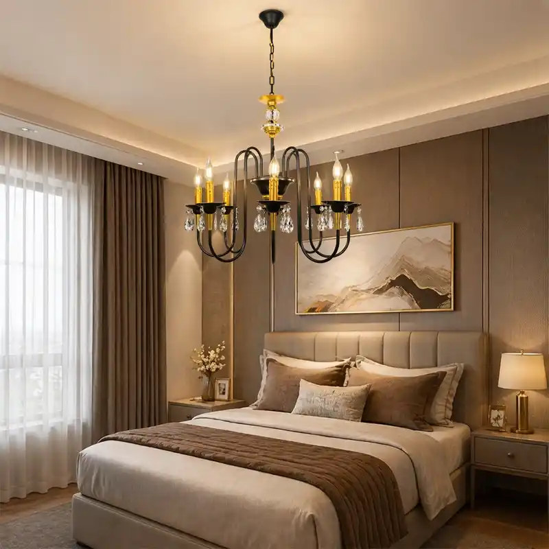 Midnight Gold Crystal Chandelier