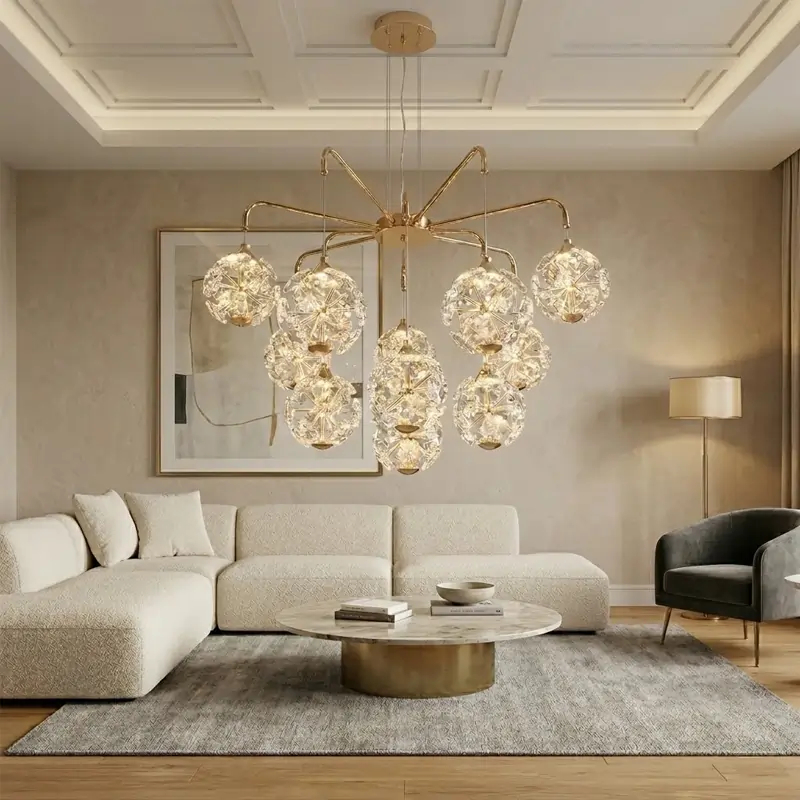 Modern Crystal Orb Chandelier