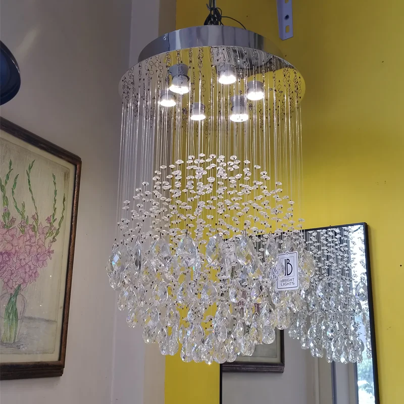 Round Crystal Raindrop Chandelier view 4