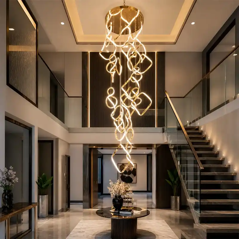 TwistGlow LED Double Height Chandelier
