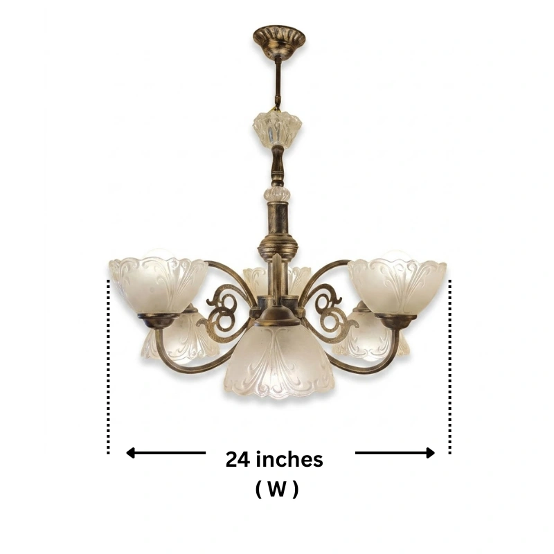 Victoria Frosted Glass Chandelier view 3