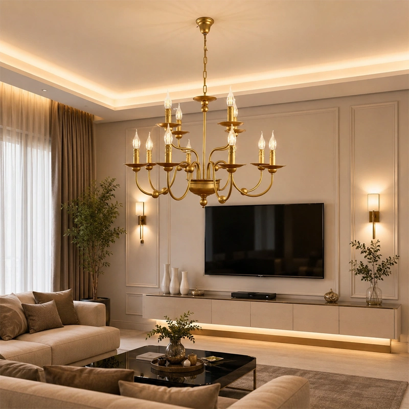 Windsor Gold Candle Chandelier image 1