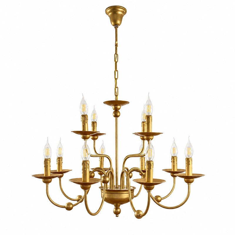 Windsor Gold Candle Chandelier image 3