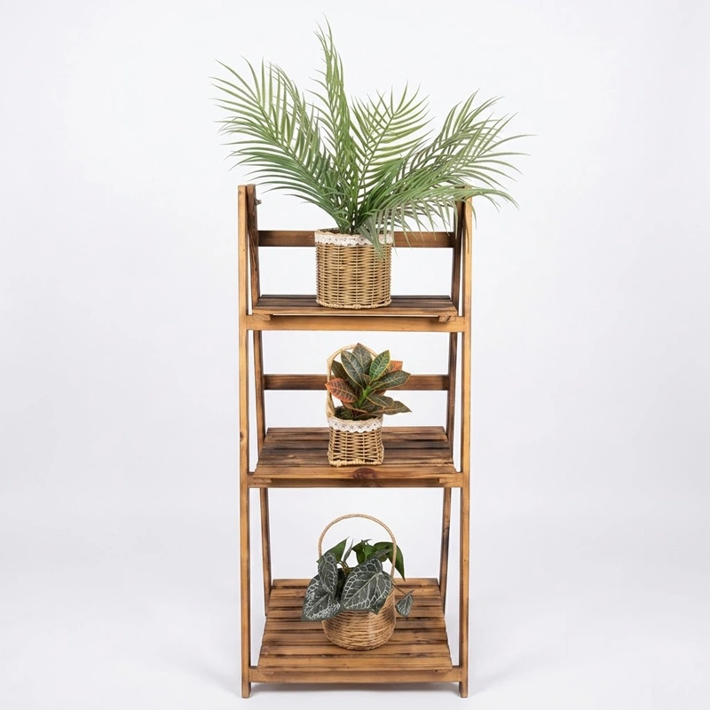 3-Tier Wooden Plant Stand for Indoor & Outdoor Decor preview 2