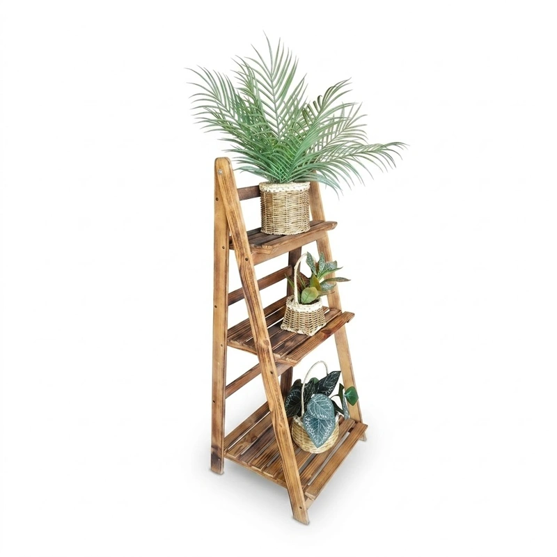 3-Tier Wooden Plant Stand for Indoor & Outdoor Decor preview 3