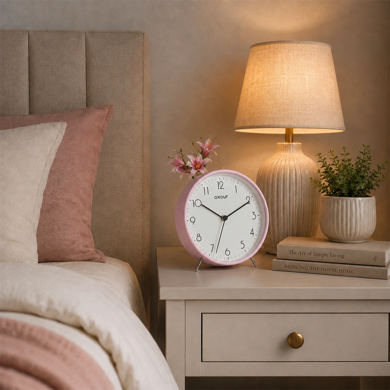 Dual Function Pink Clock  Wall and table modern decorative clock preview 2