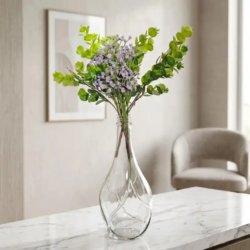 Glass Bottle with Floral Arrangment preview 1