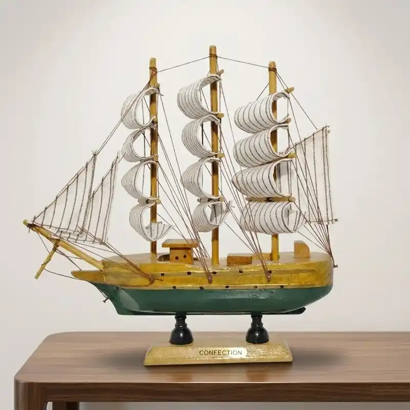 Handcrafted Wooden Ship Model Small