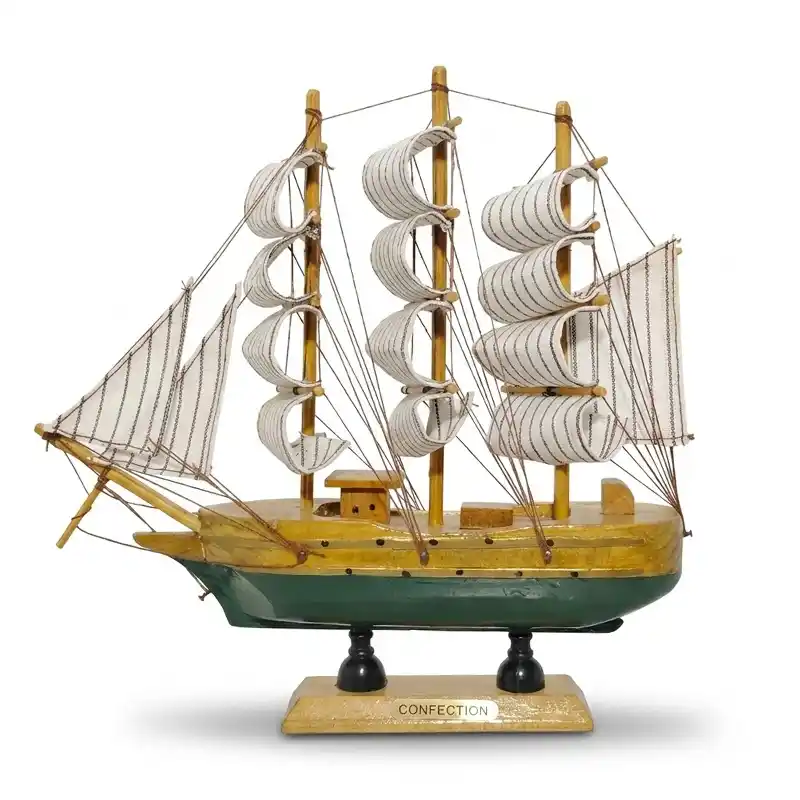 Handcrafted Wooden Ship Model Small preview 2