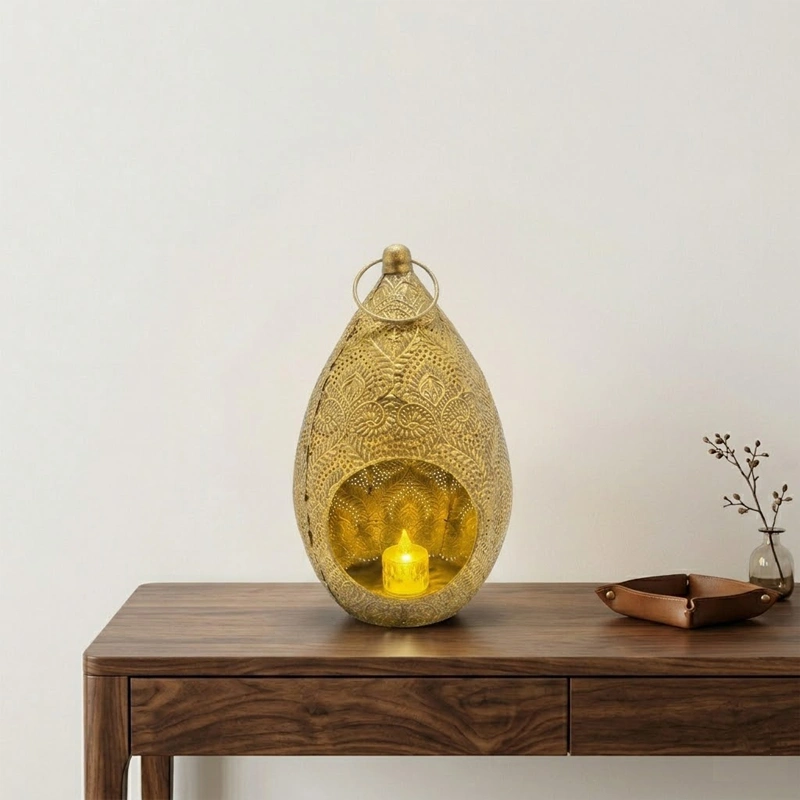 Royal Gold Teardrop Lantern