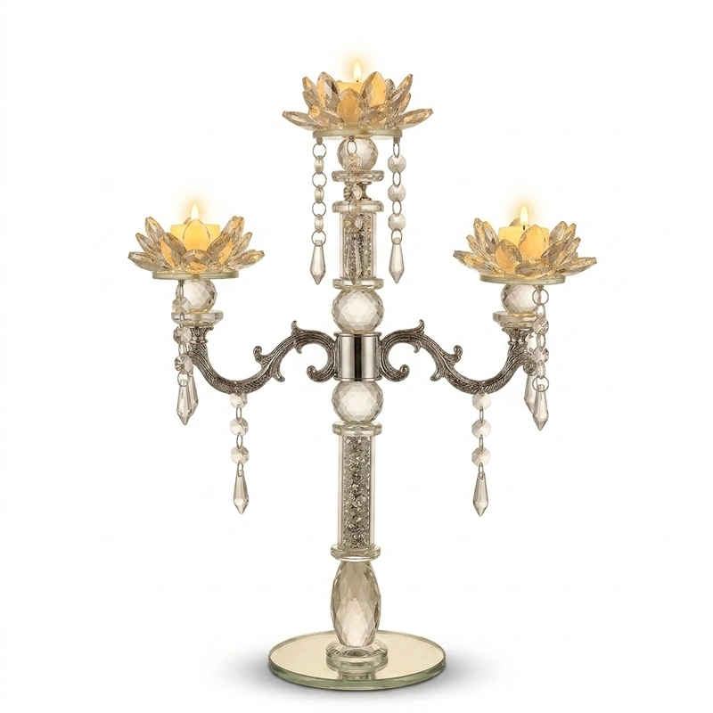 Tri Head Crystal Candelstand preview 2