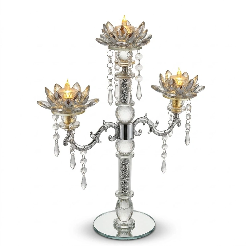 Tri Head Crystal Candelstand preview 3