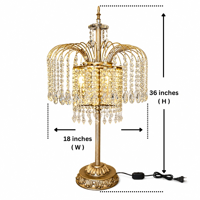 Gold Crystal Table Lamp image 2