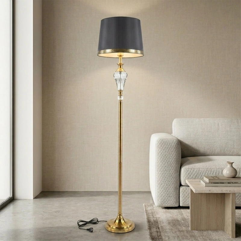 Modern Gold Crystal Floor Lamp
