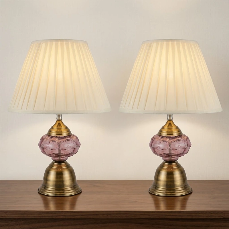 Purple Glass Table Lamp