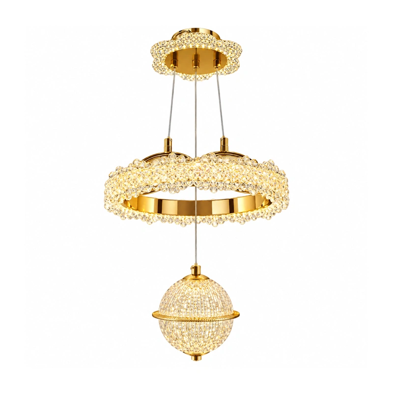 Crown Gold Crystal Ring Pendant view 2