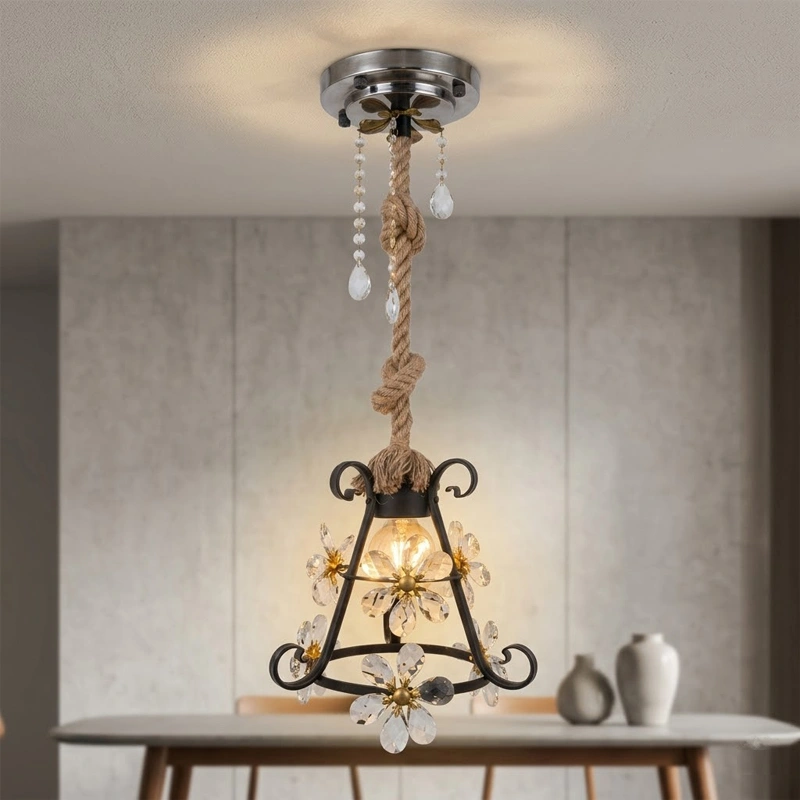 Crystal Flower Antique Pendant