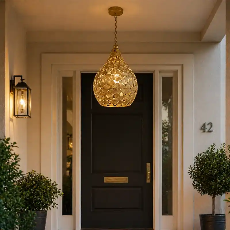 Golden Leaf Lantern Pendant