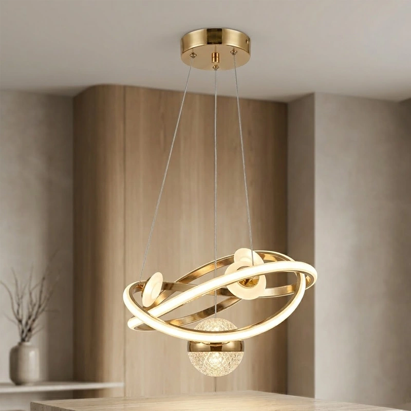 LED Twisted Pendant with Side Lights