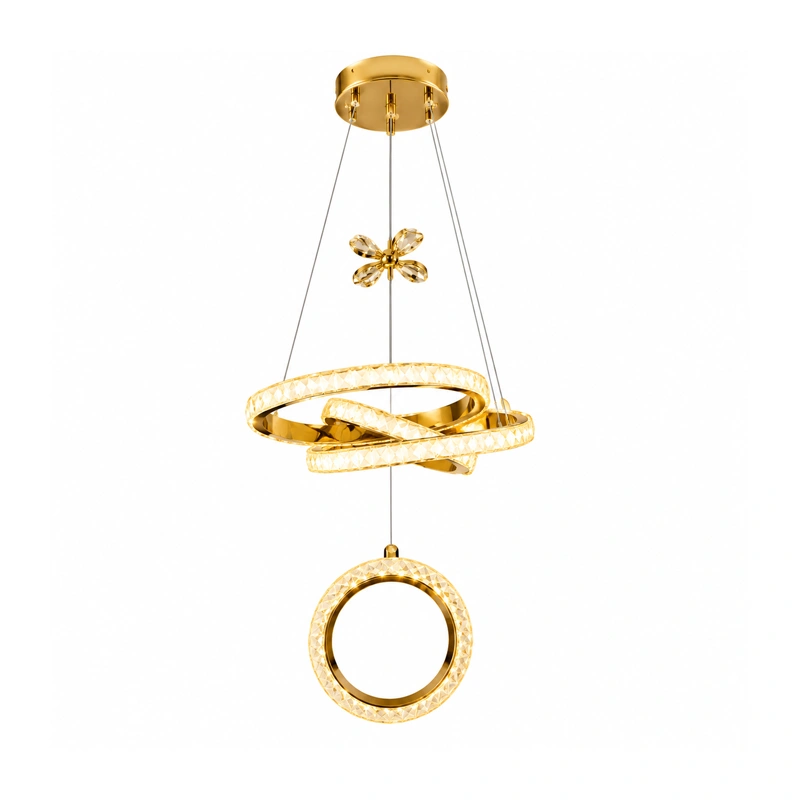 Modern Gold Ring LED Pendant view 2