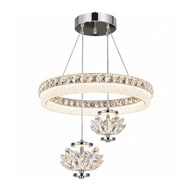 Royal Lotus Crystal LED Hanging Light view 2