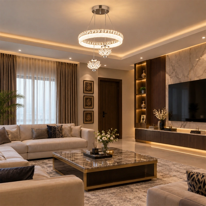 Royal Lotus Crystal LED Hanging Light view 3