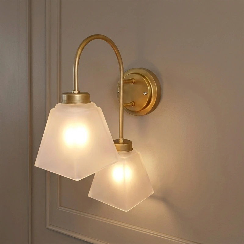 Double Square Globe Wall Sconce