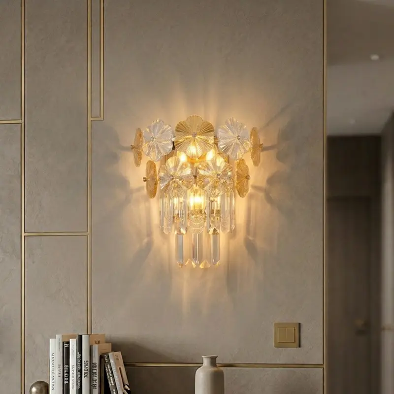 Floral Crystal Wall Sconce