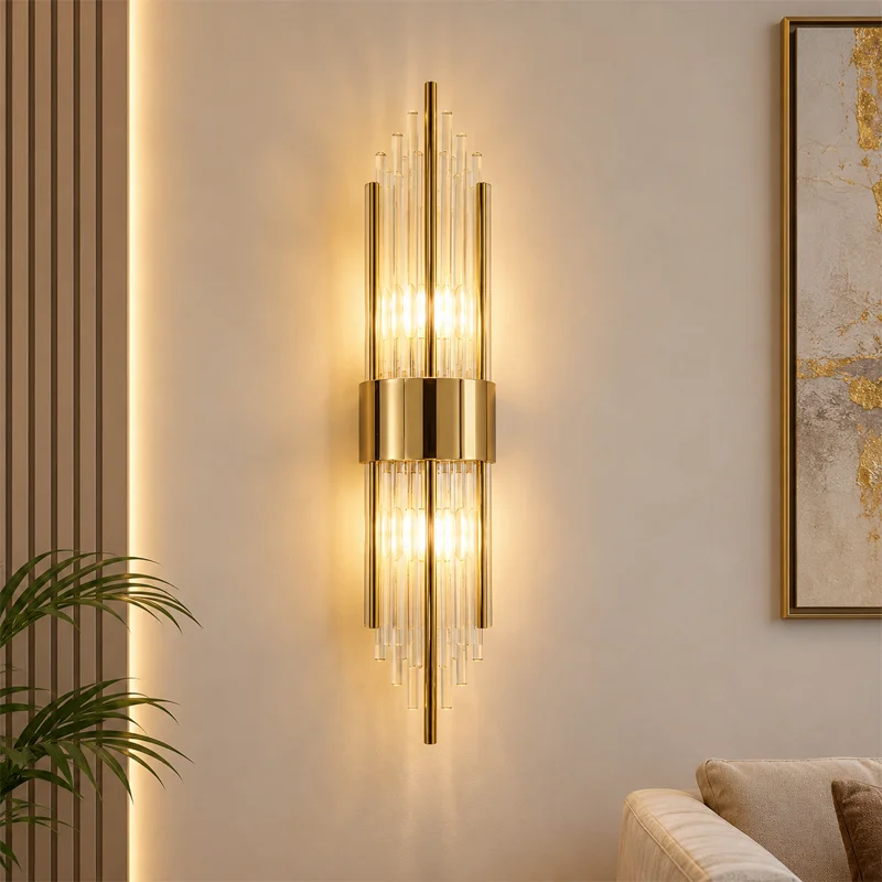 Zyvara Gold Crystal Wall Light view 1